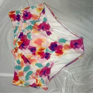 Torrid White Garment with Purple Floral Trim